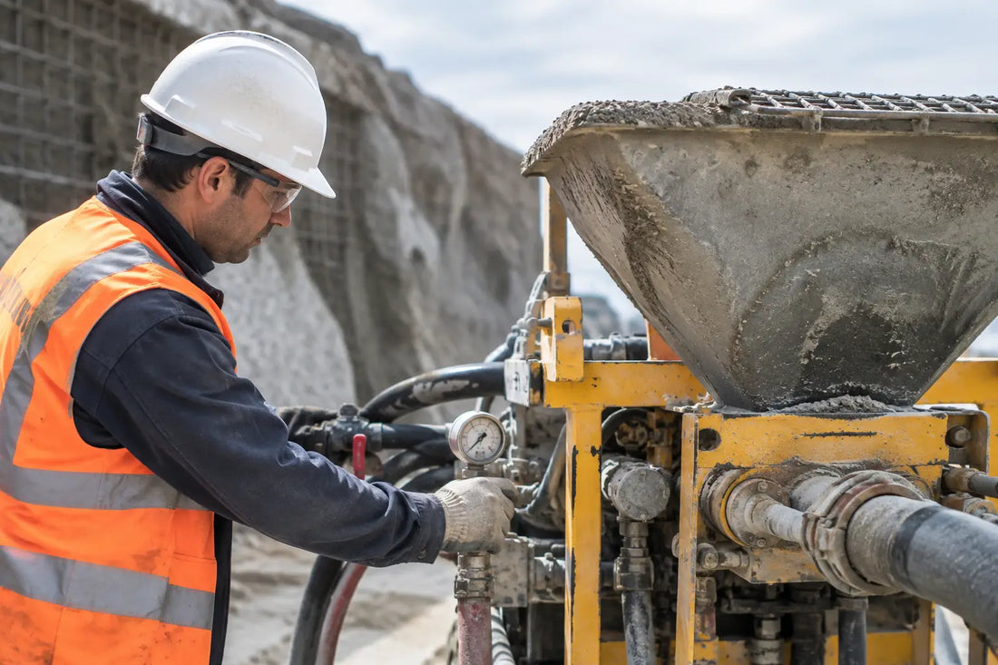 Cómo calibrar una bomba shotcrete en obra