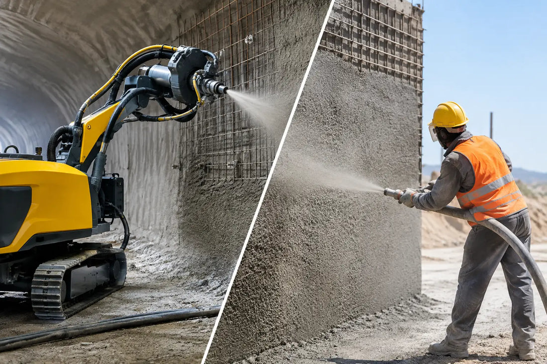 Shotcrete robotizado versus aplicación manual