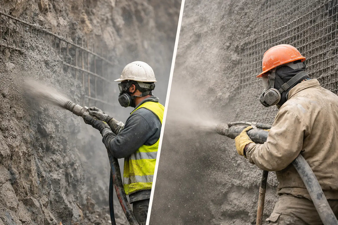 Shotcrete húmedo vs seco: cuál conviene